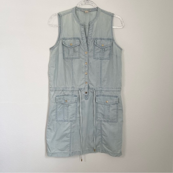 MICHAEL Michael Kors Blue Sleeveless Denim Dress. Size M - Picture 1 of 9